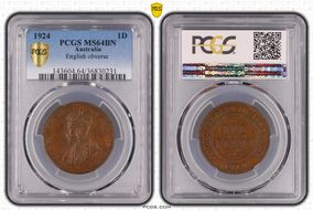 1924  1D English obverse MS64BN