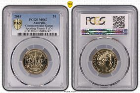 2018 $1 Commonwealth Games Sporting Events 3 of 4 MS67