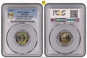 2018 $2 Commonwealth Games Australian Team Logo MS66