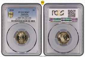 2018 $2 3rd Portrait 30th Ann. $2 Coin MS67
