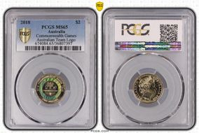 2018 $2 Commonwealth Games Australian Team Logo MS65