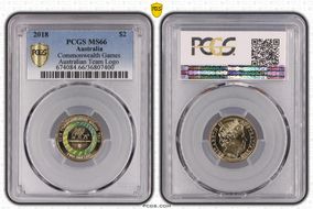 2018 $2 Commonwealth Games Australian Team Logo MS66
