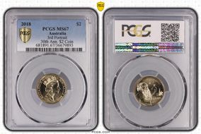 2018 $2 3rd Portrait 30th Ann. $2 Coin MS67