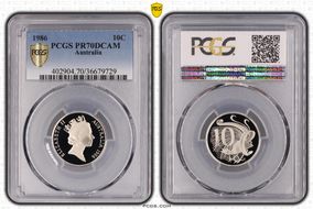 1986 10C PR70DCAM