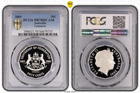 2001 50C Tasmania PR70DCAM