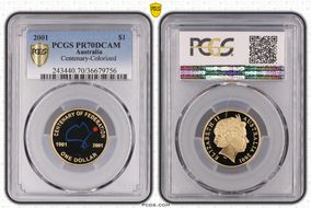 2001 $1 Centenary-Colorized PR70DCAM