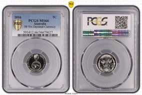 2016 5C 50 Yrs Decimal Currency MS66