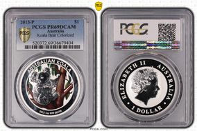 2013-P $1 Koala Colorized SP69