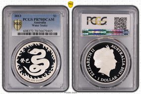 2013 $1 Water Snake PR70DCAM