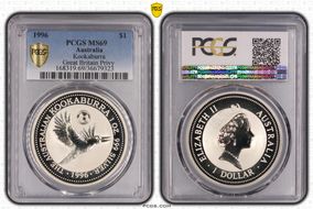 1996 $1 Kookaburra Ag Great Britain Privy MS69