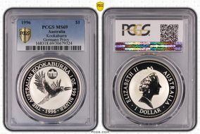 1996 $1 Kookaburra Ag Germany Privy MS69