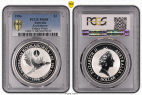 1996 $1 Kookaburra Ag France Privy MS68