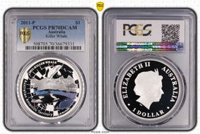 2011-P $1 Killer Whale Antarctic Territory PR70DCAM
