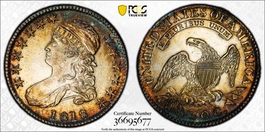 1818 50C O-109a AU58