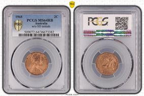 1968 2C w/o SD initials MS64RB