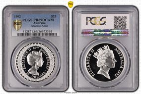 1992 $25 Princess Anne PR69DCAM