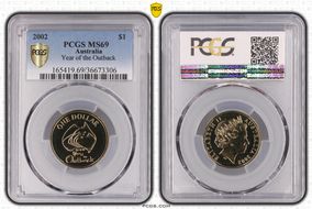 2002 $1 Year of the Outback MS69