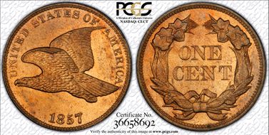 1857  1C Obverse of 1856, FS-401a MS66+