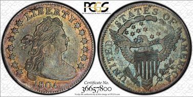 1804 10C 13 Star Reverse AU55