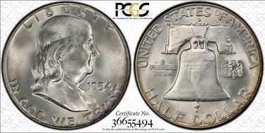 1954-D 50C MS66+ FBL