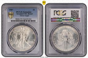 1987 $1 Silver Eagle N1
