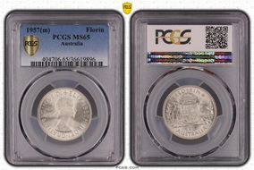 1957(m) Florin MS65