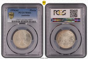 1954(m) Florin KM-54  Ag MS64