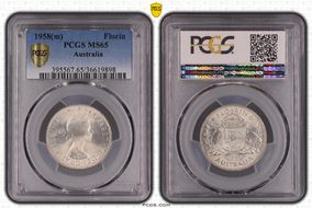 1958(m) Florin KM-60  Ag MS65