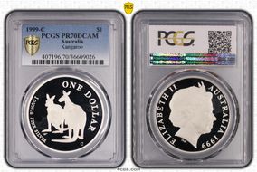 1999-C $1 Kangaroo Ag PR70DCAM