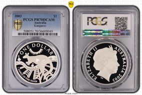 2003 $1 Kangaroo Ag PR70DCAM
