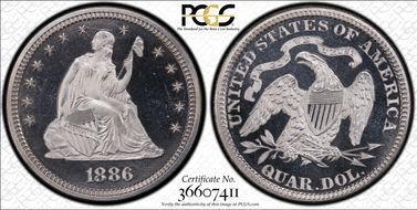 1886 25C PR67DCAM