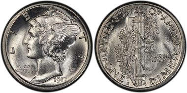 1917-S 10C MS67FB