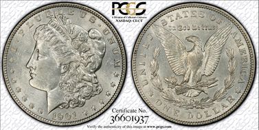 1901 $1 VAM 7, Doubled Arrows AU55