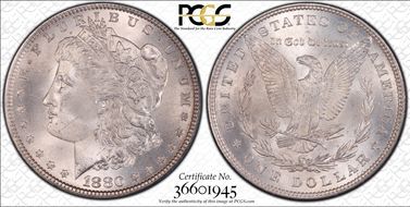 1880 $1 VAM 53 Checkmark MS65