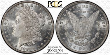 1882-O/S $1 VAM 4, O/S EDS MS62