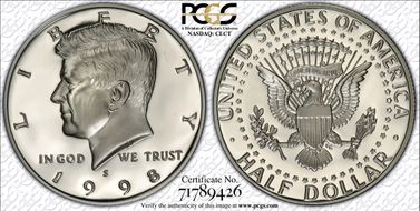 1998-S 50C Silver PR70DCAM