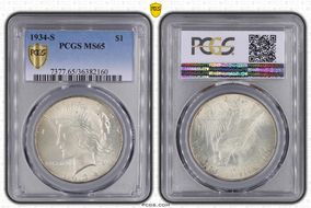 1934-S $1 MS65