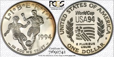 1994-S $1 World Cup PR69DCAM
