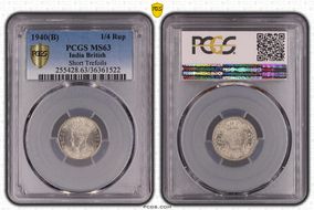 1940(B) 1/4 Rup SW-9.84 Short Trefoils MS63