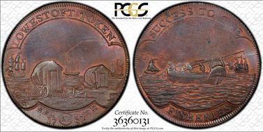 1795 Tk 1/2D DH-37 Suffolk, Lowestoft MS64BN