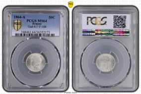 1864-A 50C Gad-417 F-188 MS64