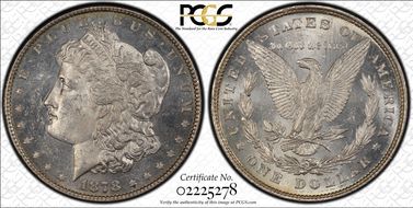 1878 8TF $1 VAM 14.6 Dot on Ear MS63PL