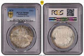 1876 5 Fr Lausanne R-1560 MS66