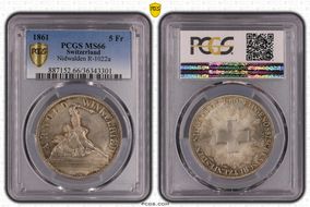 1861 5 Fr Nidwalden R-1022a MS66