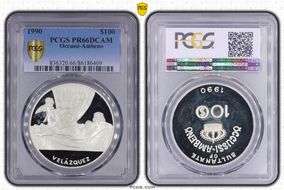 1990 $100 Velázquez PR66DCAM