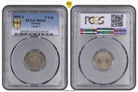 1895-A 5 Lep Large 5 MS65