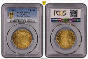 1786-D 2 LDO Gad-363 No Dot, 1st Sem. MS62