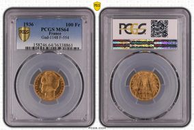 1936 100 Fr Gad-1148 F-554 MS64