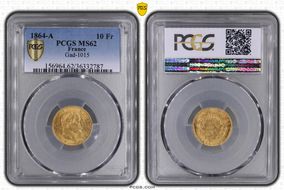 1864-A 10 Fr Gad-1015 MS62