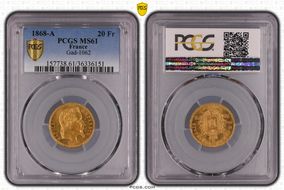 1868-A 20 Fr Gad-1062 F-532 MS61